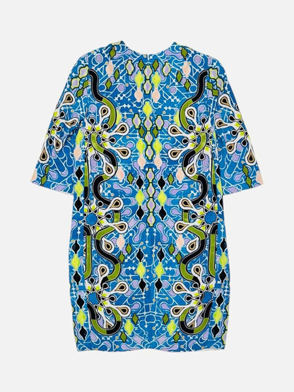 Pre - loved PETER PILOTTO Shift Blue Multicolor Printed Mini Dress at Reems Closet