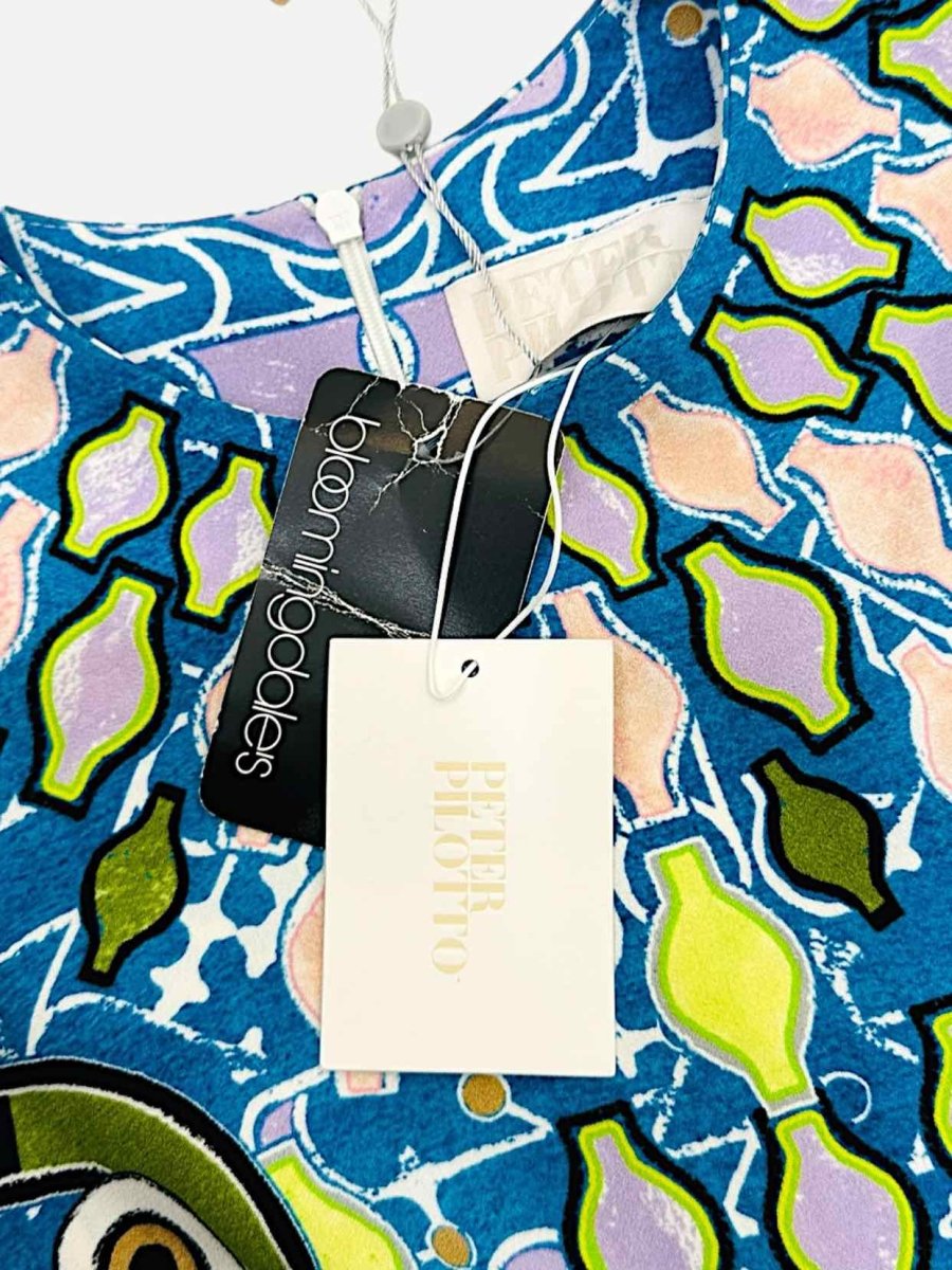 Pre - loved PETER PILOTTO Shift Blue Multicolor Printed Mini Dress at Reems Closet