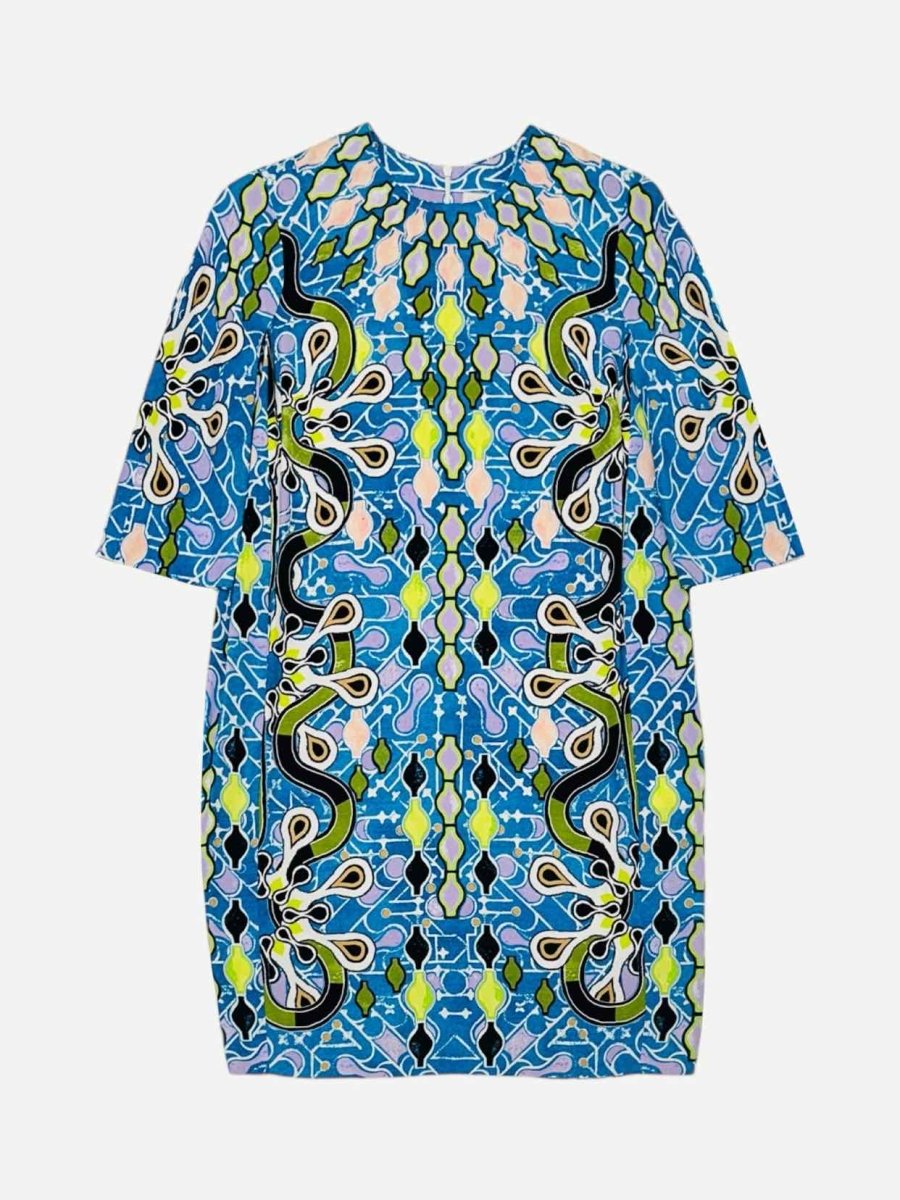 Pre - loved PETER PILOTTO Shift Blue Multicolor Printed Mini Dress at Reems Closet