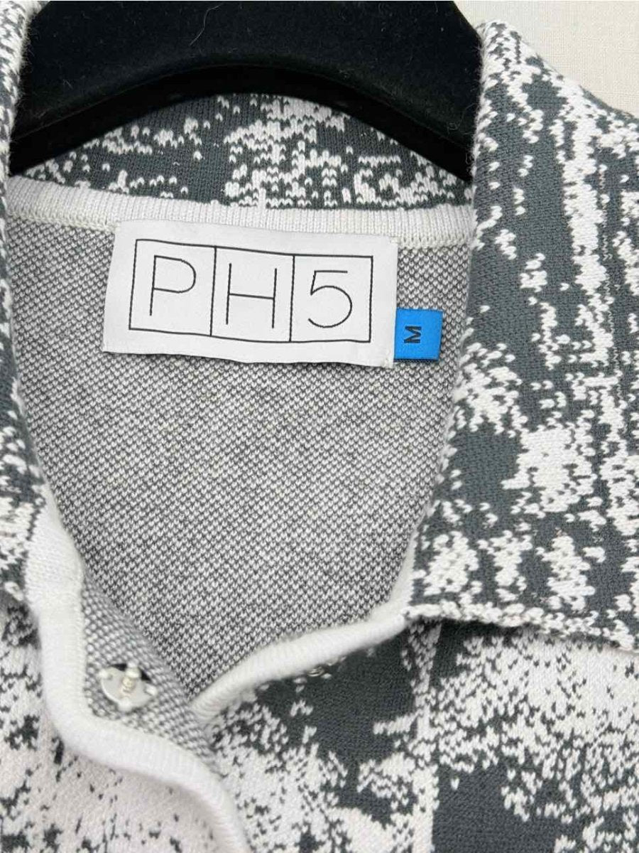 Pre - loved PH5 White & Grey Graphic Print Size Medium Jacket at Reems Closet