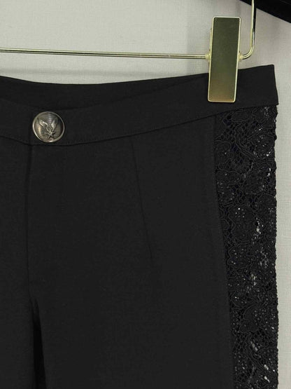 Pre - loved PHILIPP PLEIN Black Eyelet Size XSmall Pants at Reems Closet