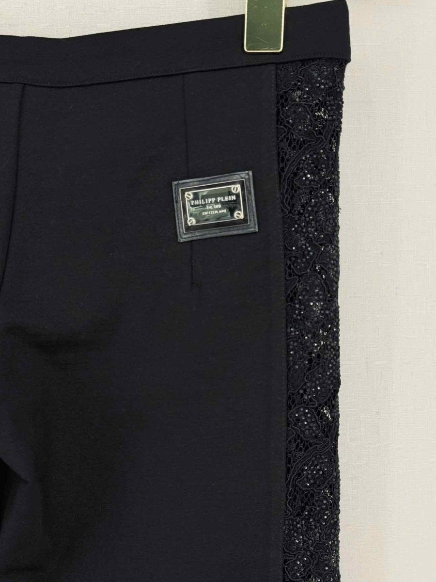 Pre - loved PHILIPP PLEIN Black Eyelet Size XSmall Pants at Reems Closet