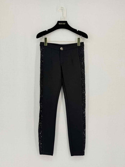 Pre - loved PHILIPP PLEIN Black Eyelet Size XSmall Pants at Reems Closet