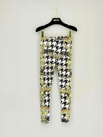 Pre-loved PHILIPP PLEIN Black, Gold & White Size Small Leggings at Reems Closet