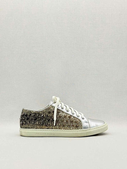 Pre-loved PHILIPP PLEIN Gold & Silver Size EU 36 Sneakers at Reems Closet
