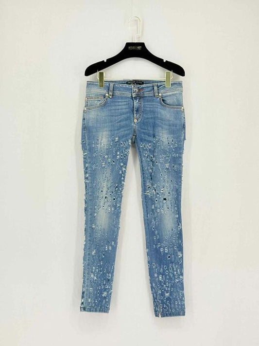 Pre-loved PHILIPP PLEIN Retro Superhero Blue Size 28 Jeans at Reems Closet