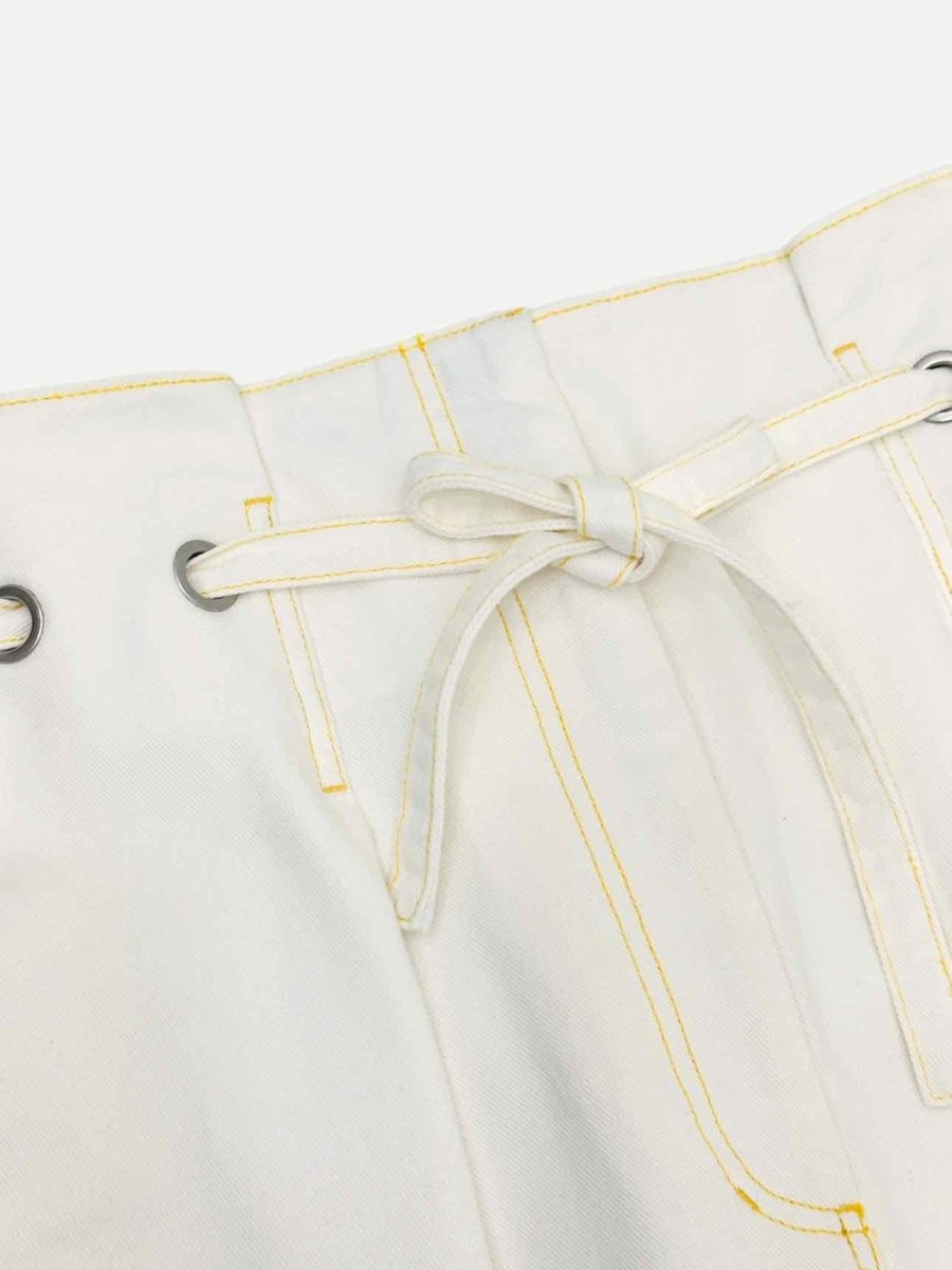 Pre - loved PHILLIP LIM Belted White Jeans at Reems Closet