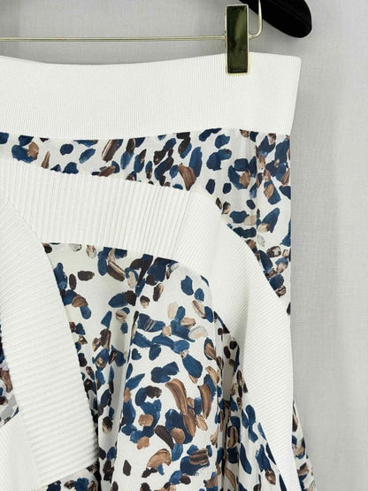 Pre - loved PHILLIP LIM Blue Multicolor Size US 4 Knee Length Skirt at Reems Closet