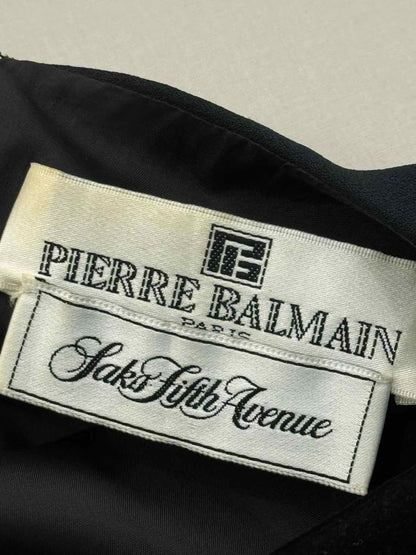 Pre - loved PIERRE BALMAIN Black Size US 10 Blouse at Reems Closet
