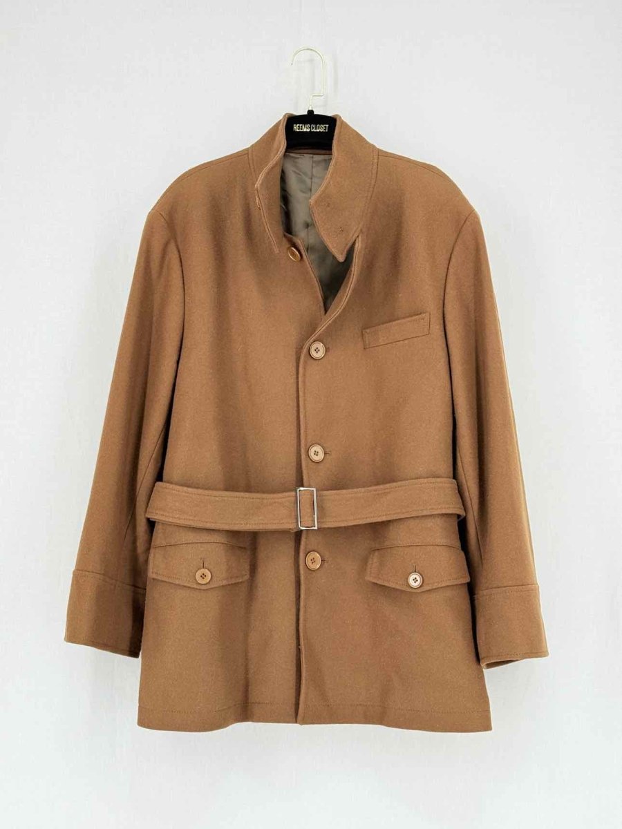Pre - loved PIERRE CARDIN Belted Brown Size 50 Coat at Reems Closet