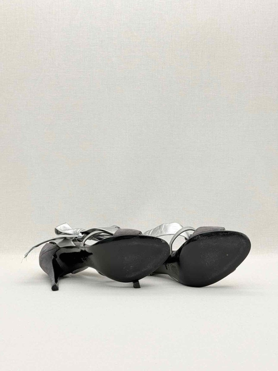 Pre-loved PIERRE HARDY Black & Silver Size EU 37.5 Heeled Sandals at Reems Closet