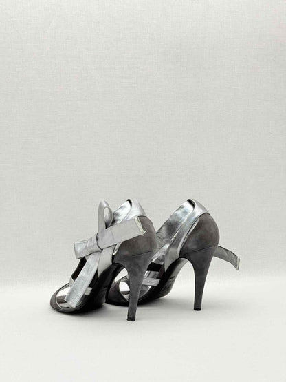 Pre-loved PIERRE HARDY Black & Silver Size EU 37.5 Heeled Sandals at Reems Closet