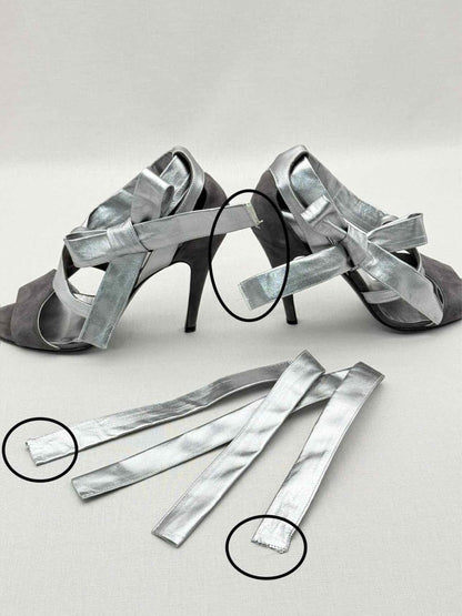 Pre-loved PIERRE HARDY Black & Silver Size EU 37.5 Heeled Sandals at Reems Closet