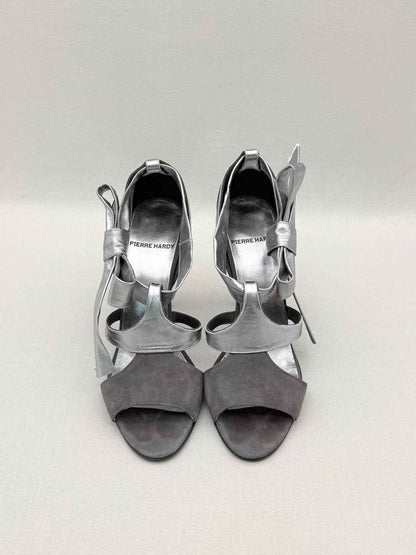 Pre-loved PIERRE HARDY Black & Silver Size EU 37.5 Heeled Sandals at Reems Closet