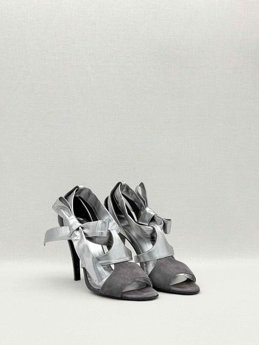 Pre-loved PIERRE HARDY Black & Silver Size EU 37.5 Heeled Sandals at Reems Closet