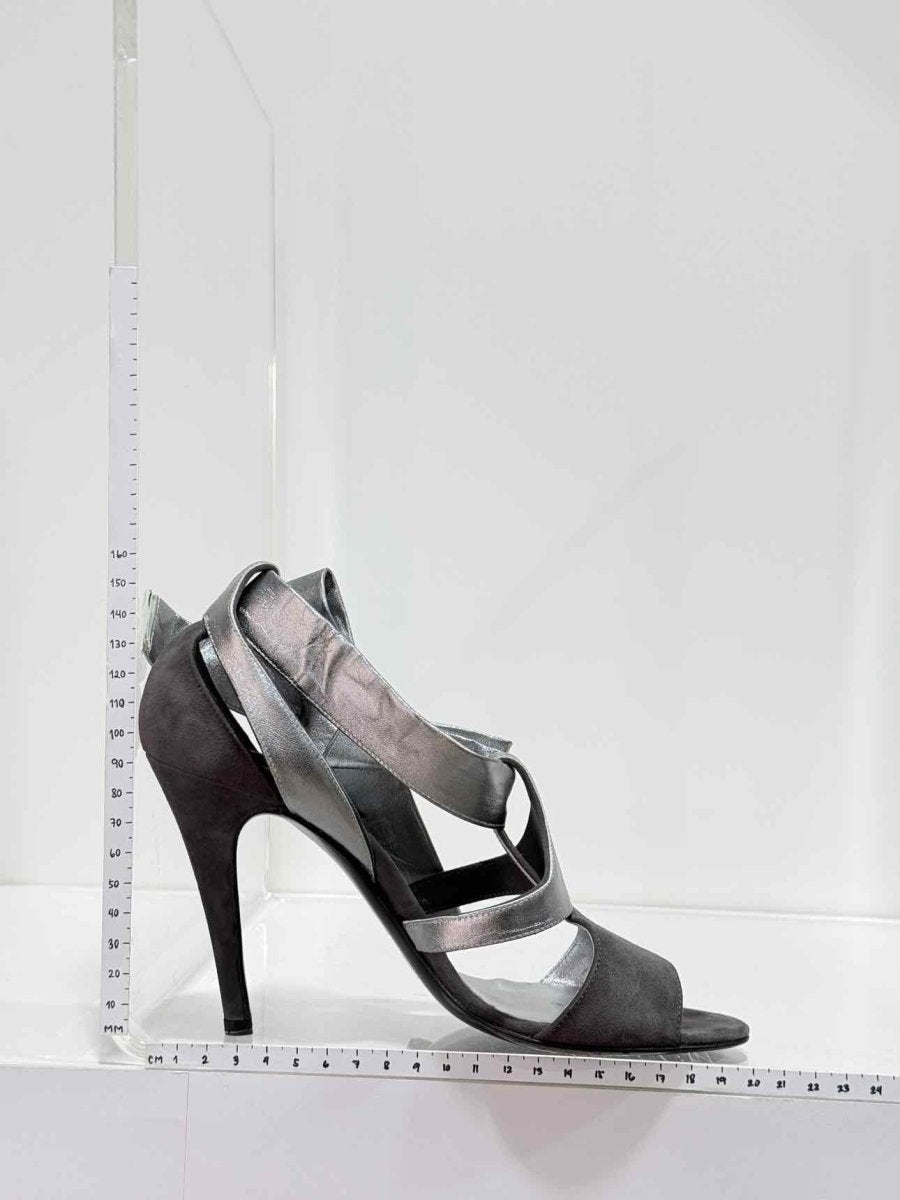 Pre-loved PIERRE HARDY Black & Silver Size EU 37.5 Heeled Sandals at Reems Closet