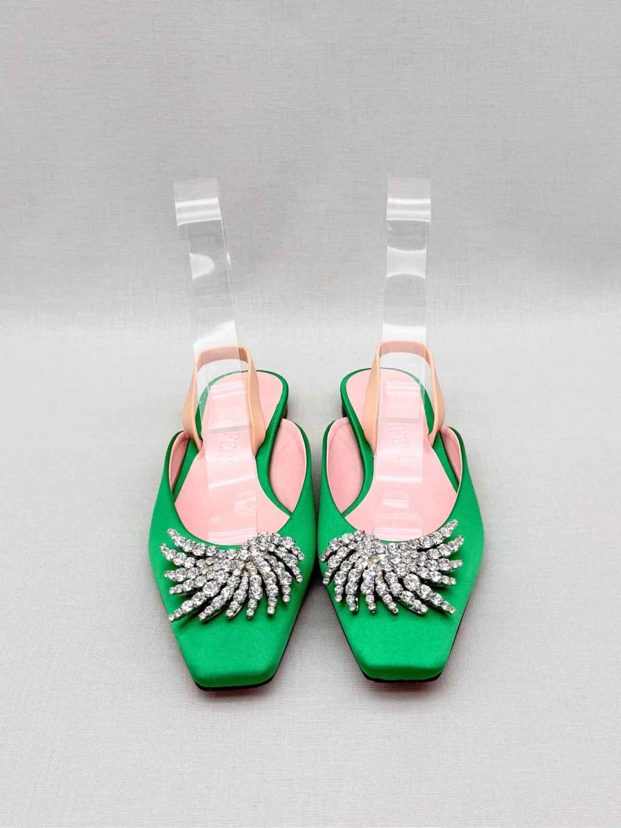 Pre-loved PIFERI Drizella Green Size EU 37 Mules at Reems Closet