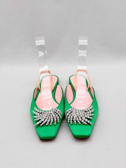 Pre-loved PIFERI Drizella Green Size EU 37 Mules at Reems Closet