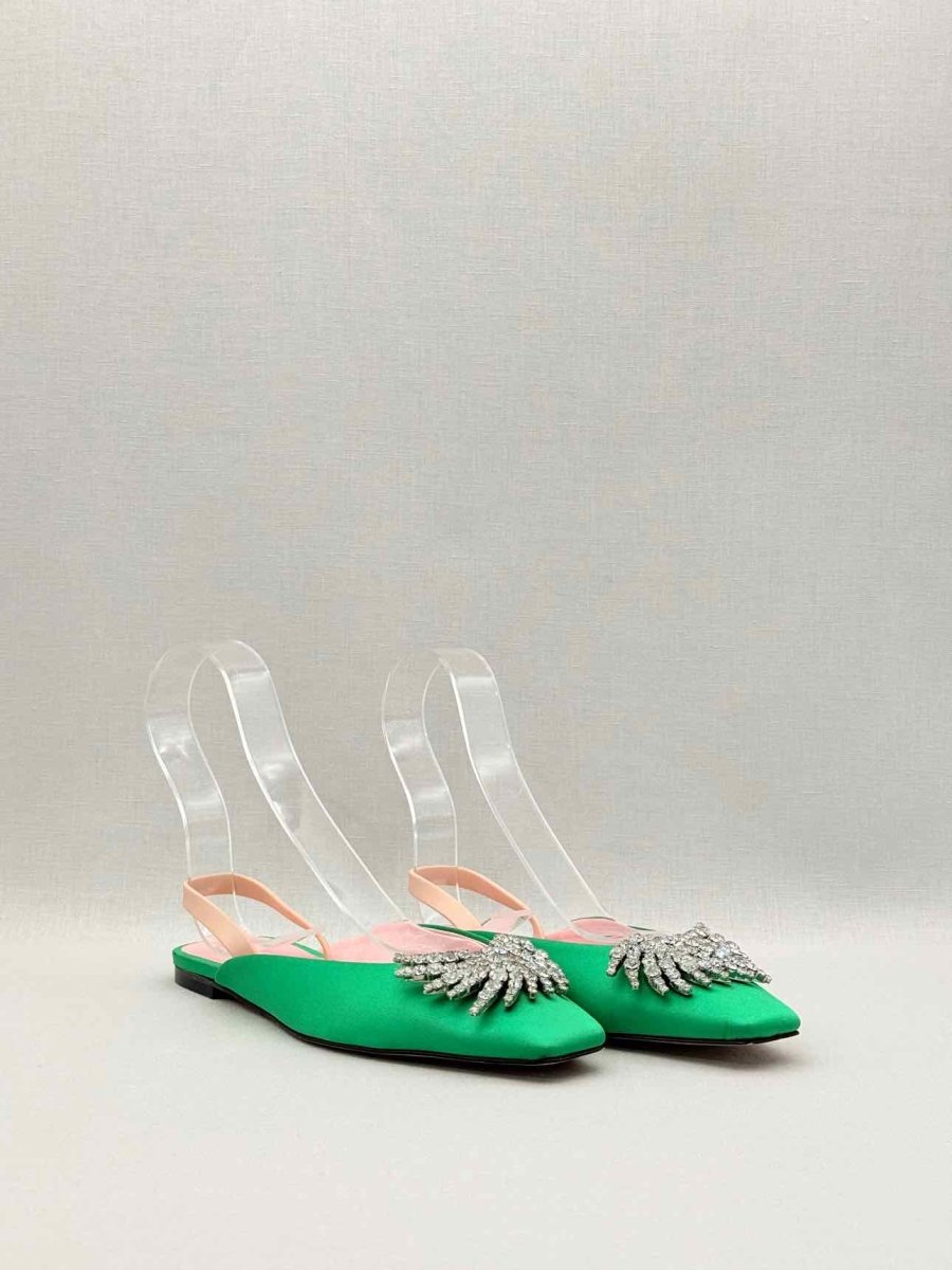 Pre-loved PIFERI Drizella Green Size EU 37 Mules at Reems Closet