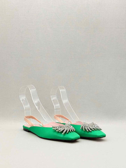 Pre-loved PIFERI Drizella Green Size EU 37 Mules at Reems Closet