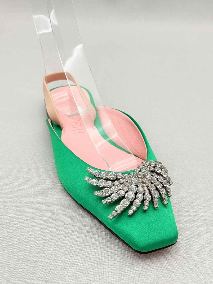 Pre-loved PIFERI Drizella Green Size EU 37 Mules at Reems Closet