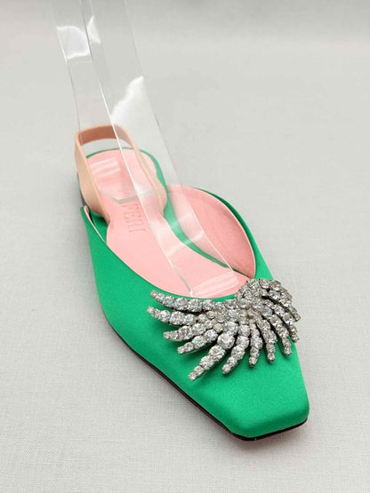 Pre-loved PIFERI Drizella Green Size EU 37 Mules at Reems Closet