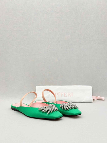 Pre-loved PIFERI Drizella Green Size EU 37 Mules at Reems Closet
