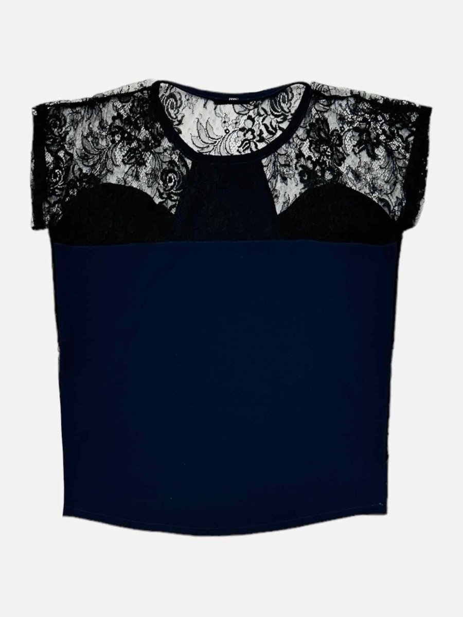 Pre - loved PINKO Black & Purple Lace Top at Reems Closet