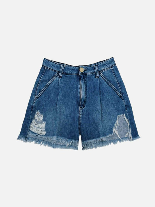 Pre - loved PINKO Denim Blue Ripped Shorts at Reems Closet