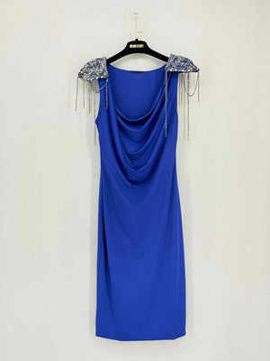 Pre-loved PINKO Royal Blue Size Small Short Dress at Reems Closet