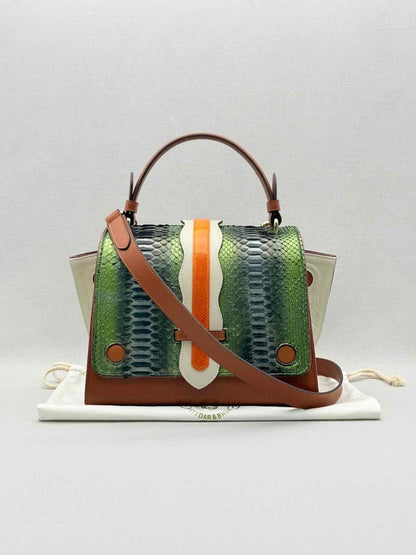 Pre - loved PITTDAR & BHUR Brown Multicolor Python Top Handle at Reems Closet