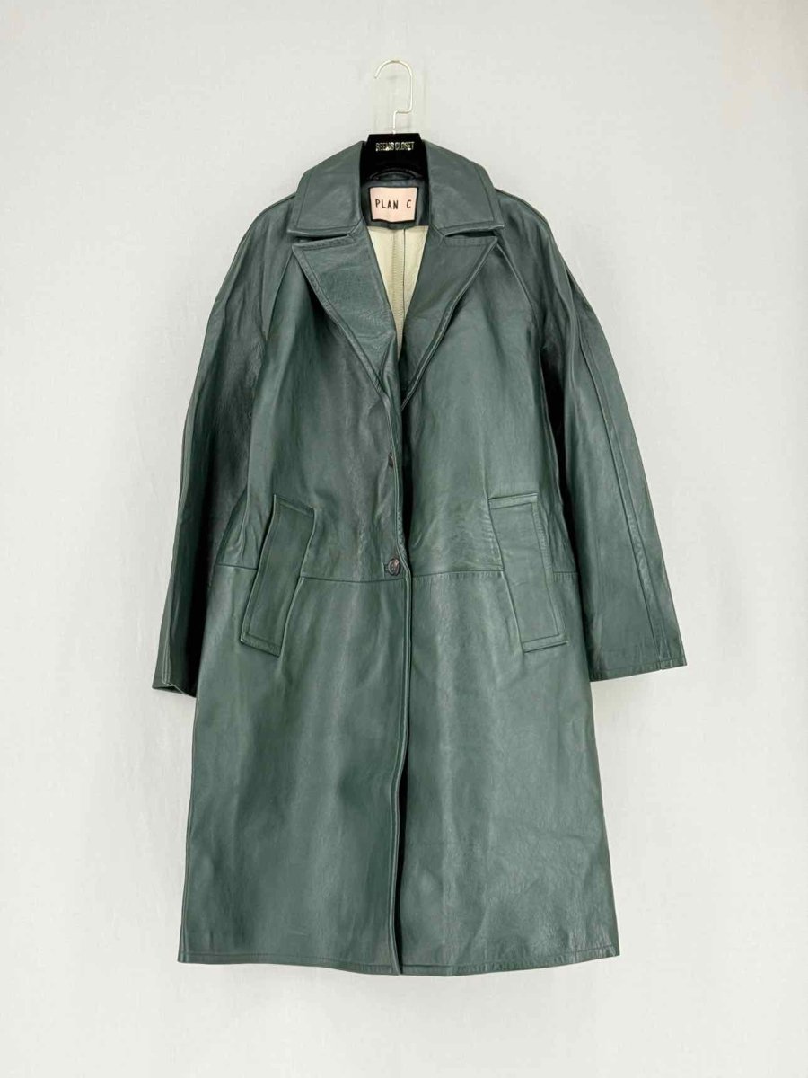 Pre - loved PLAN C Dark Green Size US 4 Coat at Reems Closet