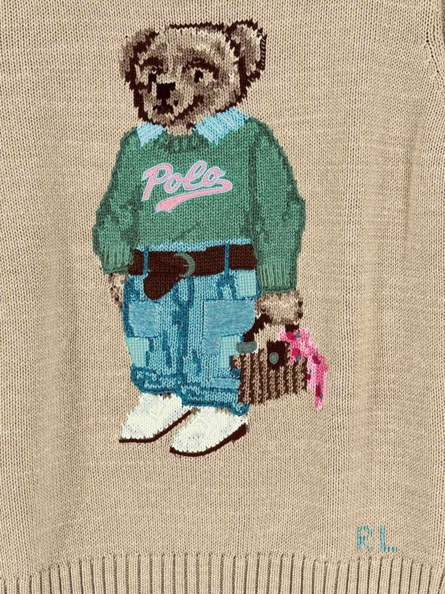 Pre - loved POLO RALPH LAUREN Beige Printed Size Small Jumper at Reems Closet