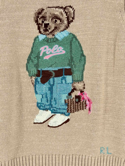 Pre - loved POLO RALPH LAUREN Beige Printed Size Small Jumper at Reems Closet