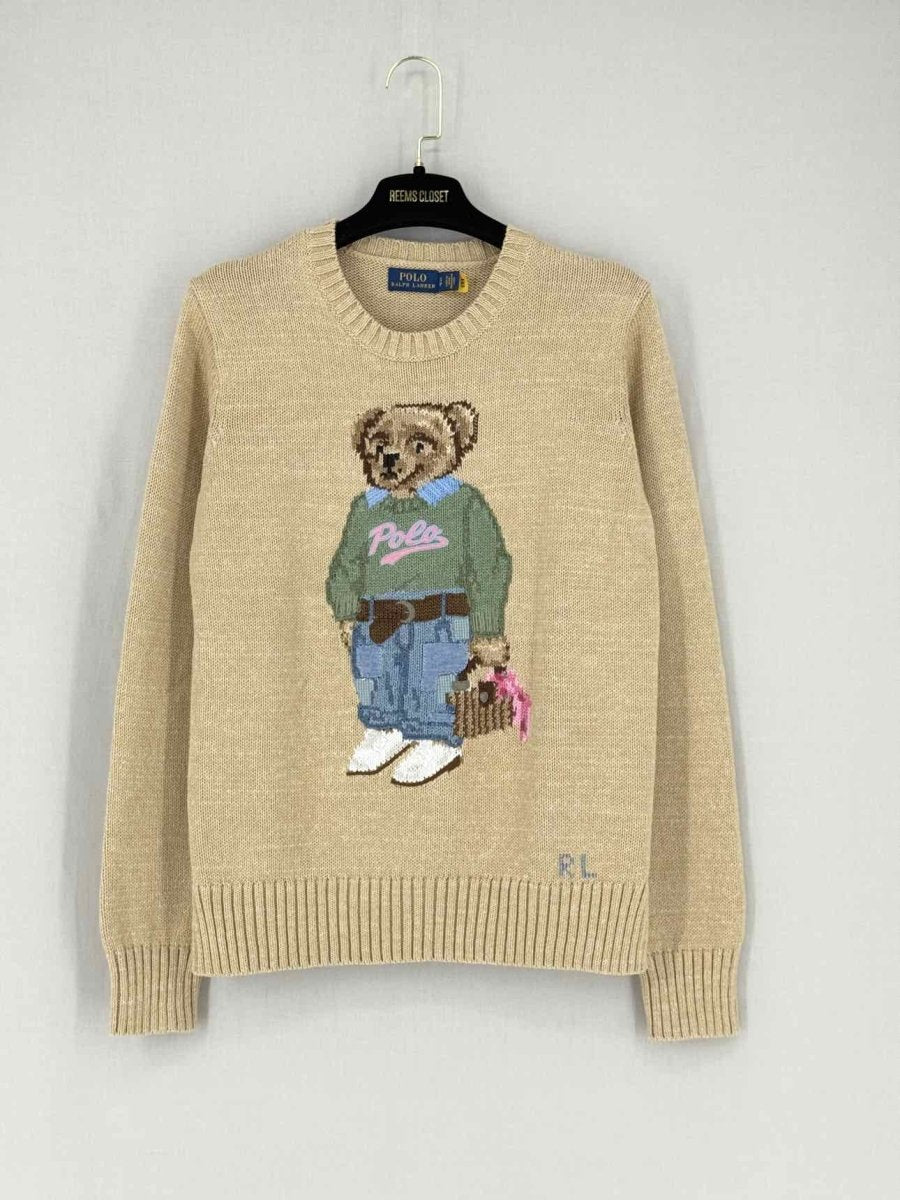 Pre - loved POLO RALPH LAUREN Beige Printed Size Small Jumper at Reems Closet