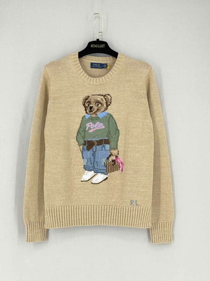 Pre - loved POLO RALPH LAUREN Beige Printed Size Small Jumper at Reems Closet