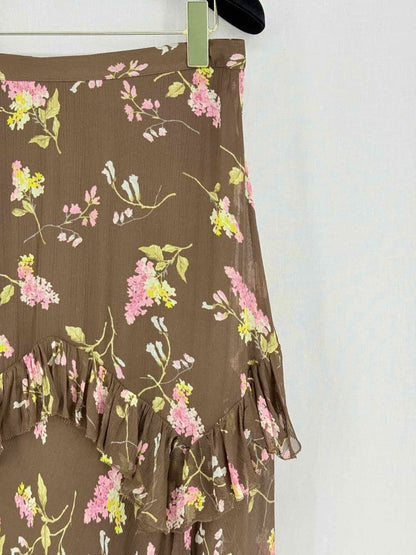 Pre - loved POLO RALPH LAUREN Brown Multicolor Size US 6 Midi Skirt at Reems Closet