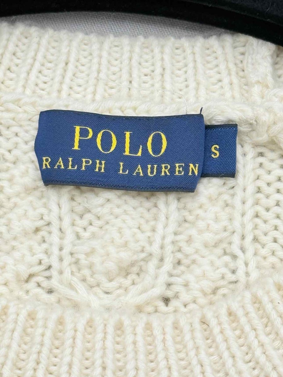 Pre - loved POLO RALPH LAUREN Cream Cable Knit Size Small Sweater at Reems Closet