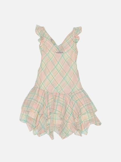 Pre - loved POLO RALPH LAUREN Tiered Pink Multicolor Plaid Dress at Reems Closet