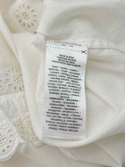 Pre - loved POLO RALPH LAUREN White Frilled Trim Size US 8 Shirt at Reems Closet