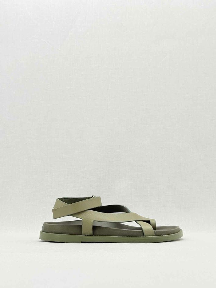 Pre - loved PORTE & PAIRE Cross Green Size EU 39 Sandals at Reems Closet