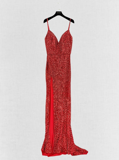 Pre - loved PORTIA & SCARLETT Red Size US 6 Long Dress at Reems Closet