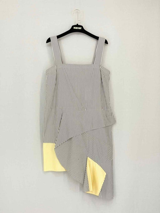 Pre-loved PORTS 1961 Brown & White Striped Size US 8 Short Dress at Reems Closet