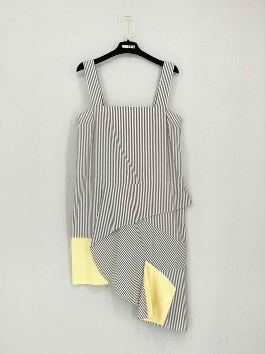 Pre-loved PORTS 1961 Brown & White Striped Size US 8 Short Dress at Reems Closet