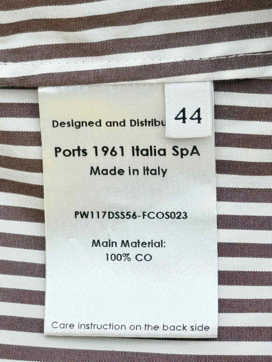 Pre-loved PORTS 1961 Brown & White Striped Size US 8 Short Dress at Reems Closet