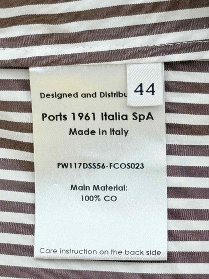 Pre-loved PORTS 1961 Brown & White Striped Size US 8 Short Dress at Reems Closet