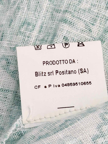 Pre - loved POSITANO COUTURE White & Green Size Medium Midi Dress at Reems Closet