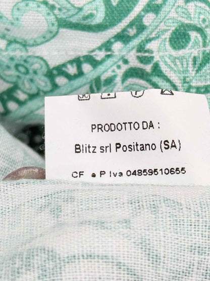 Pre - loved POSITANO COUTURE White & Green Size Medium Midi Dress at Reems Closet