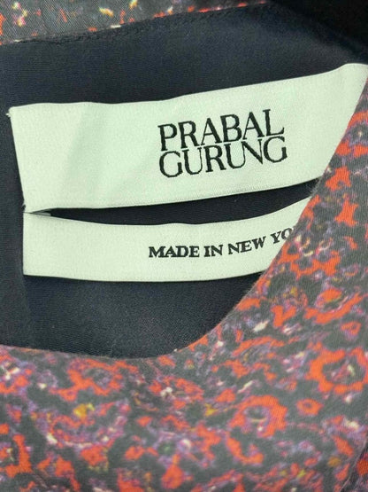 Pre - loved PRABAL GURUNG Blue & Red Size US 6 Knee Length Dress at Reems Closet