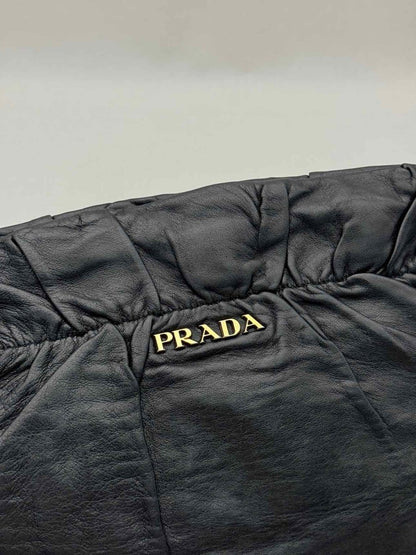 Pre-loved PRADA Antik Bow Black Clutch at Reems Closet